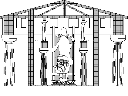 Sezione del tempio di Zeus ad Olimpia, VI e poi V sec. a.C