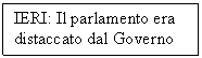 Text Box: IERI: Il parlamento era distaccato dal Governo 