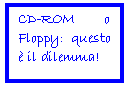 Text Box: CD-ROM o Floppy: questo  il dilemma!