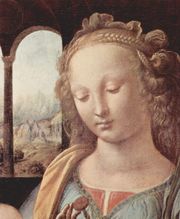 Madonna del garofano, particolare, ca 1478, Monaco di Baviera, Alte Pinakothek