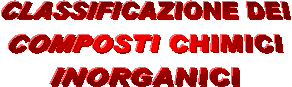 CLASSIFICAZIONE DEI
COMPOSTI CHIMICI
INORGANICI