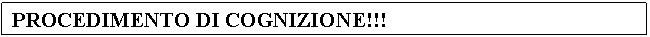 Text Box: PROCEDIMENTO DI COGNIZIONE!!!

