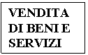 Text Box: VENDITA DI BENI E SERVIZI





