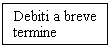 Text Box: Debiti a breve 
termine

