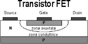 Struttura interna di un FET a canale N