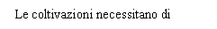 Text Box:  Le coltivazioni necessitano di