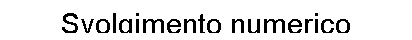 Text Box: Svolgimento numerico