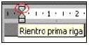 Rientro di prima riga