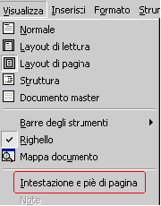 Intestazione e pi di pagina