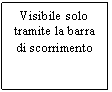 Text Box: Visibile solo tramite la barra di scorrimento