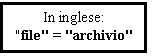 Text Box: In inglese:
"file" = "archivio"
