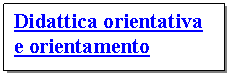 Text Box: Didattica orientativa e orientamento