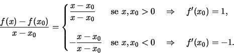 \begin\frac=\begin
\dfrac...
...\textx,x_0<0\quad\Rightarrow\quad f'(x_0)=-1.
\end\end