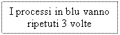 Text Box: I processi in blu vanno ripetuti 3 volte