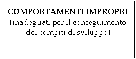 Text Box: COMPORTAMENTI IMPROPRI
(inadeguati per il conseguimento dei compiti di sviluppo)
