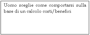 Text Box: Uomo sceglie come comportarsi sulla base di un calcolo costi/benefici