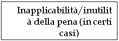 Text Box: Inapplicabilit/inutilit della pena (in certi casi)

