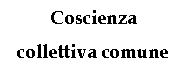 Text Box: Coscienza collettiva comune