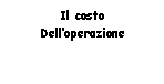 Text Box: Il costo 
Dell'operazione 
