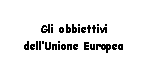 Text Box: Gli obbiettivi dell'Unione Europea   
